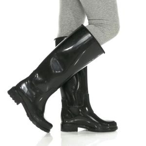 Melissa Glossy Black Tall Rain Boots